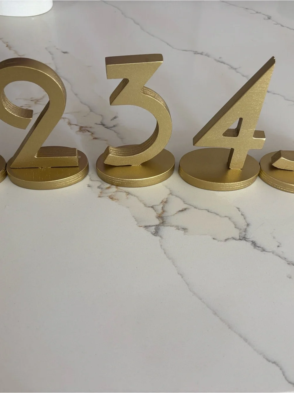 Gold Table Number Stands - Set of Decorative Numbers